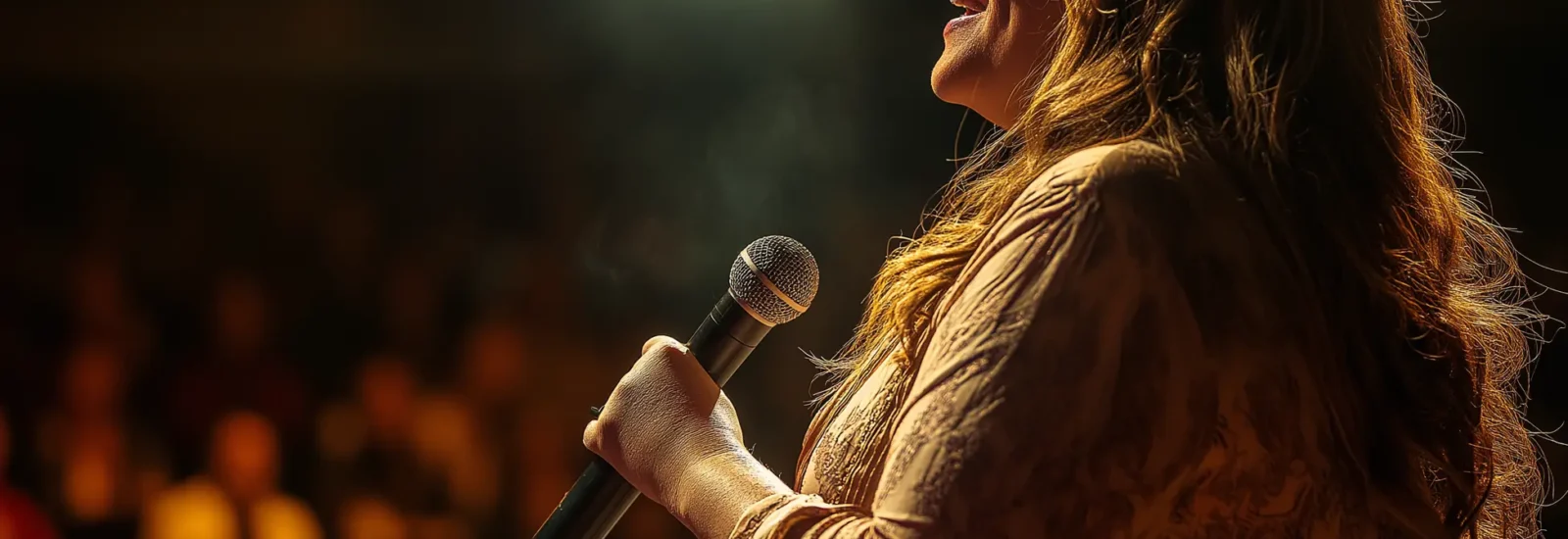 Woman on Stage with Microphone